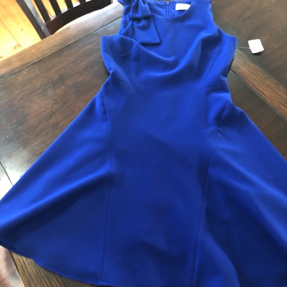Eliza J Fit & Flare Blue Dress - Picture 1 of 9
